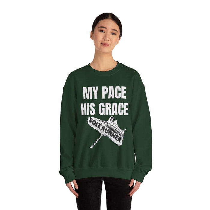 MY PACE. HIS GRACE: Unisex Heavy Blend™ Crewneck Sweatshirt