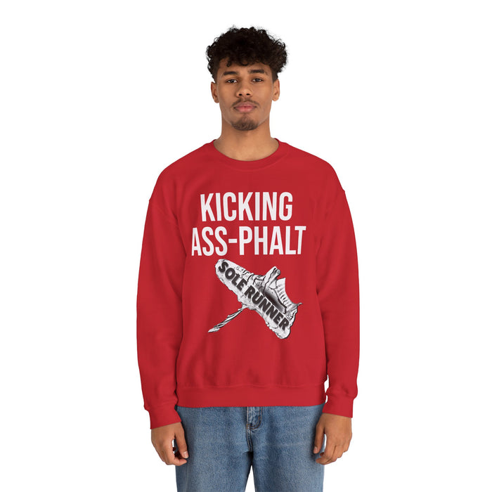 Kicking Ass-Phalt: Unisex Heavy Blend™ Crewneck Sweatshirt