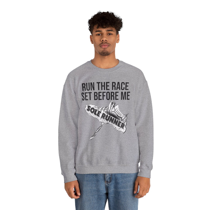Run The Race Set Before Me: Unisex Heavy Blend™ Crewneck Sweatshirt