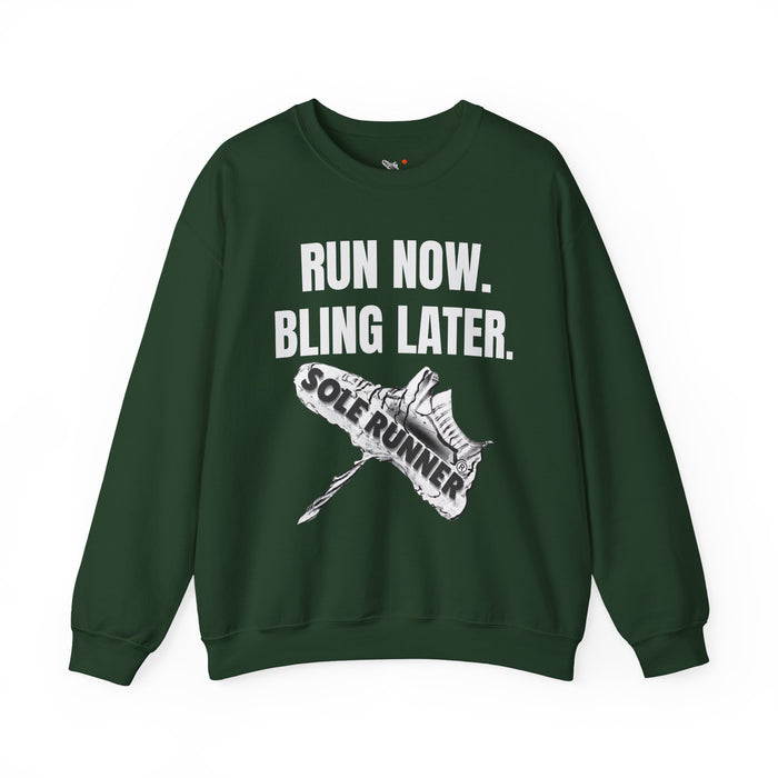 Run Now Bling Later: Unisex Heavy Blend™ Crewneck Sweatshirt
