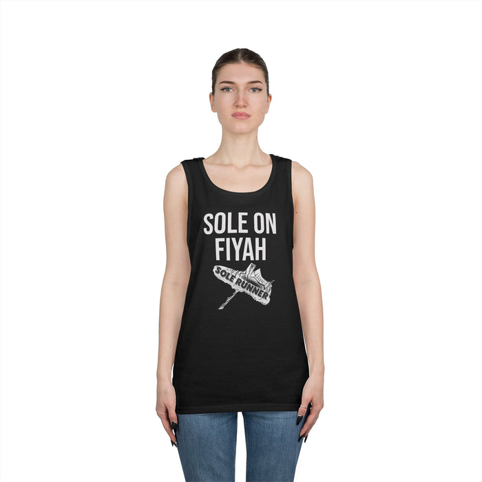 Sole On Fiyah: Unisex Heavy Cotton Tank Top