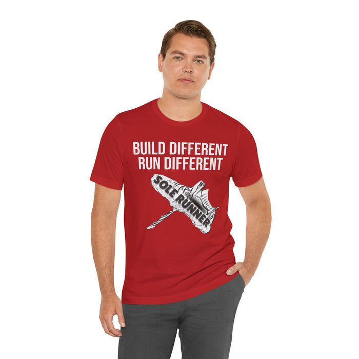Built Different. Runs Different: Unisex Jersey Short Sleeve Tee