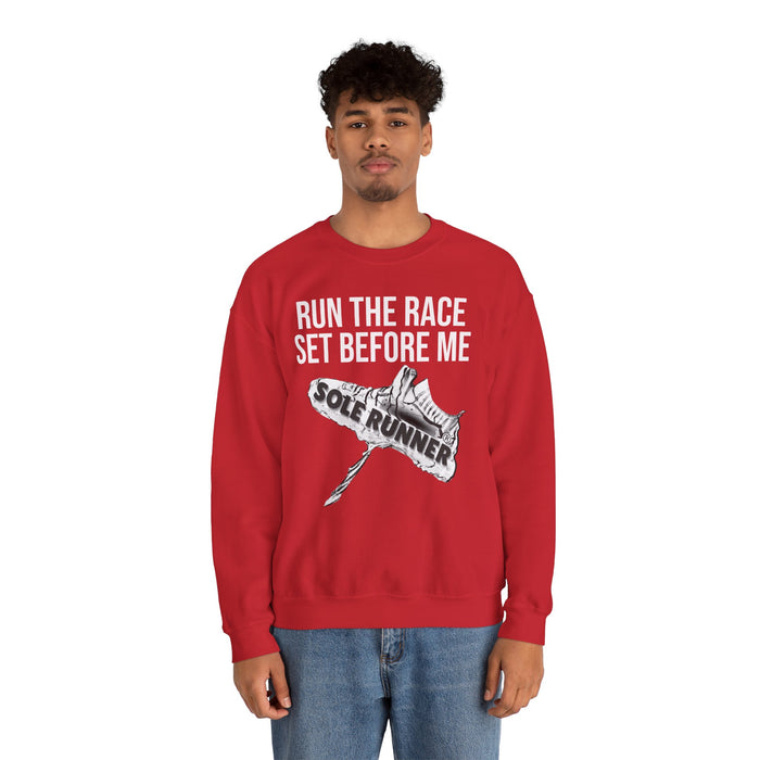 Run The Race Set Before Me: Unisex Heavy Blend™ Crewneck Sweatshirt