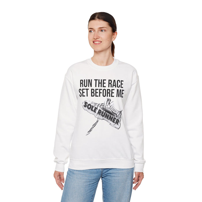 Run The Race Set Before Me: Unisex Heavy Blend™ Crewneck Sweatshirt