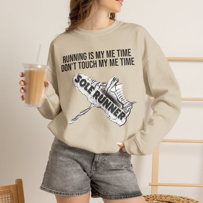 Running Is My Me Time. Don't Touch My Me Time: Unisex Heavy Blend™ Crewneck Sweatshirt