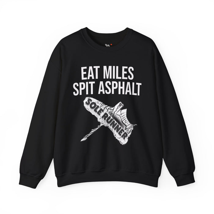 Eat Miles. Spit Ass-Phalt: Unisex Heavy Blend™ Crewneck Sweatshirt