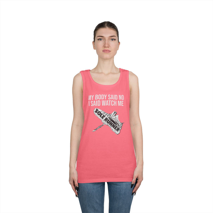 My Body Said No. I Said Watch Me: Unisex Heavy Cotton Tank Top