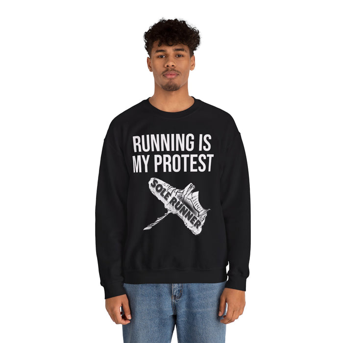 Running Is My Protest: Unisex Heavy Blend™ Crewneck Sweatshirt