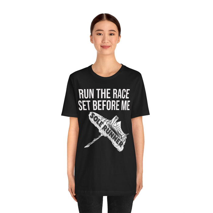 Run The Race Set Before Me: Unisex Jersey Short Sleeve Tee