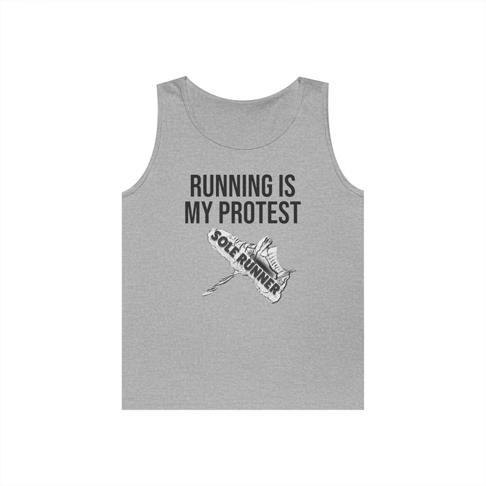 Running Is My Protest: Unisex Heavy Cotton Tank Top