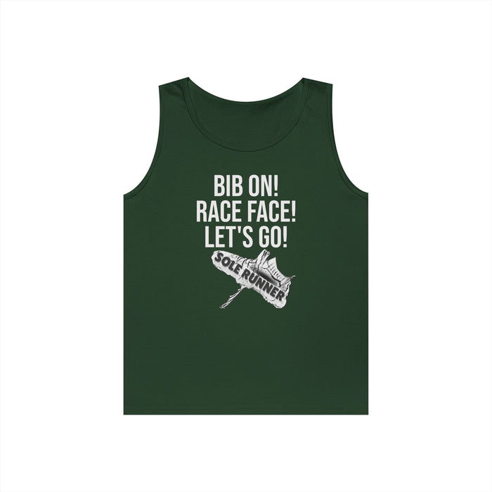 Bib On! Race Face! Let's Go!: Unisex Heavy Cotton Tank Top