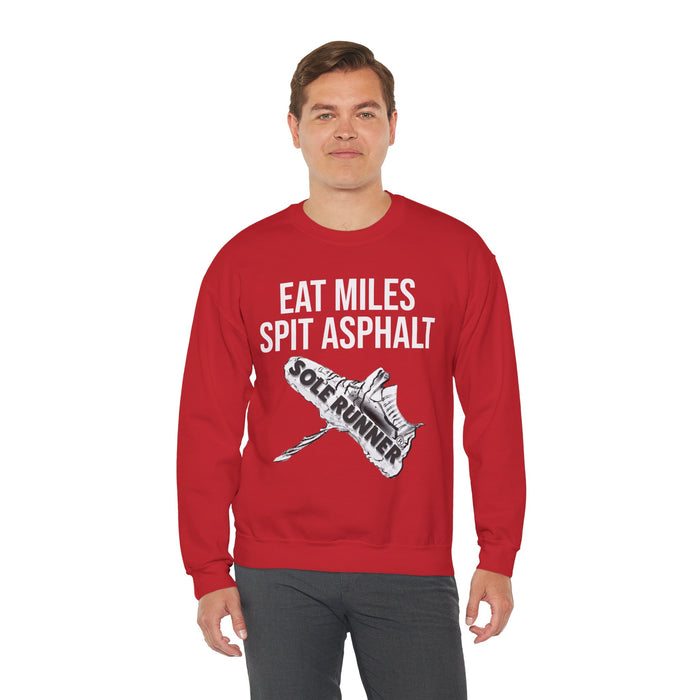 Eat Miles. Spit Ass-Phalt: Unisex Heavy Blend™ Crewneck Sweatshirt