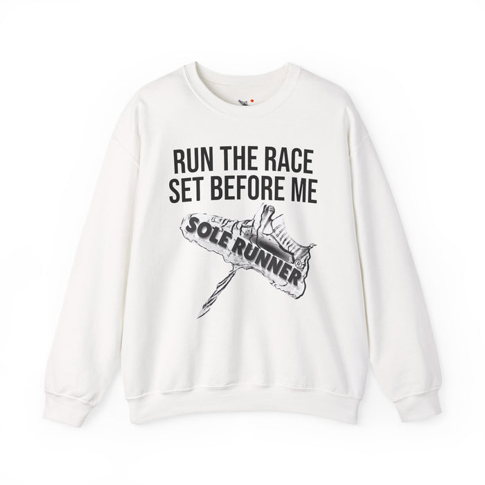 Run The Race Set Before Me: Unisex Heavy Blend™ Crewneck Sweatshirt