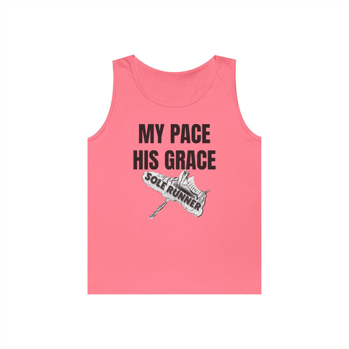 MY PACE. HIS GRACE; Unisex Heavy Cotton Tank Top