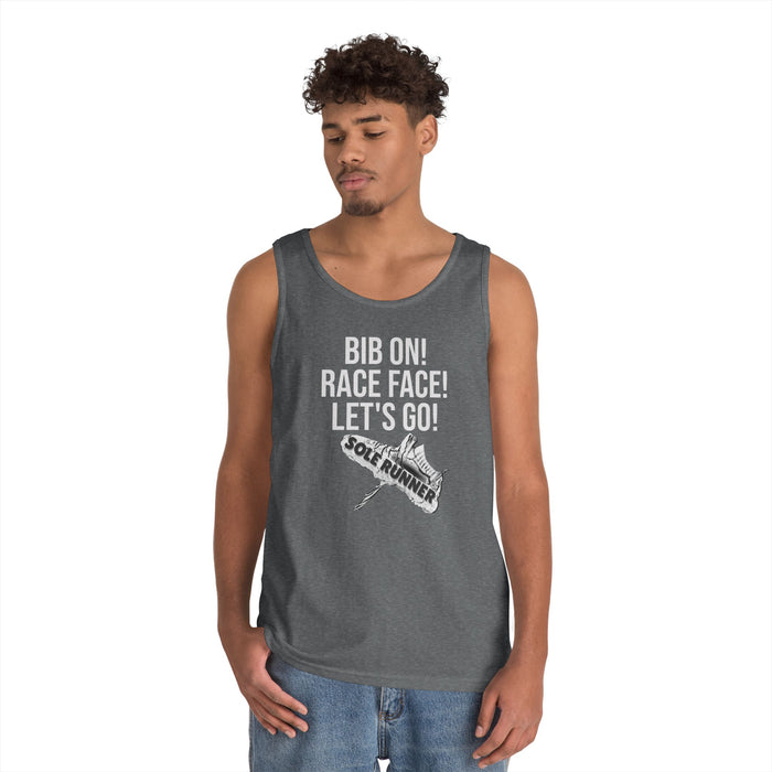 Bib On! Race Face! Let's Go!: Unisex Heavy Cotton Tank Top