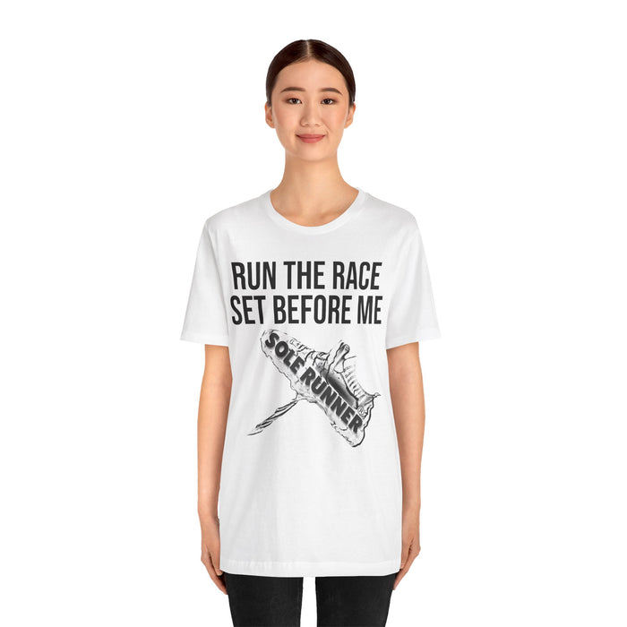 Run The Race Set Before Me: Unisex Jersey Short Sleeve Tee