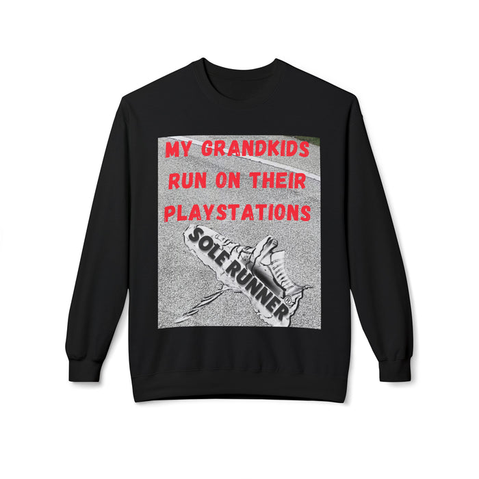 My Grandkids Run On Their Playstations: Unisex Midweight Softstyle Fleece Crewneck Sweatshirt