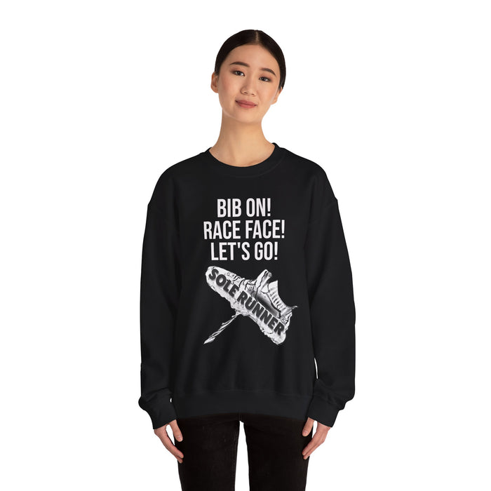 Bib On! Race Face! Let's Go!: Unisex Heavy Blend™ Crewneck Sweatshirt