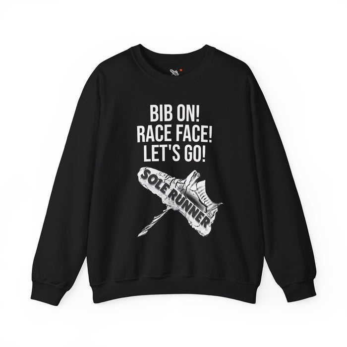 Bib On! Race Face! Let's Go!: Unisex Heavy Blend™ Crewneck Sweatshirt