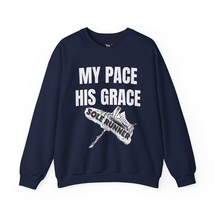 MY PACE. HIS GRACE: Unisex Heavy Blend™ Crewneck Sweatshirt
