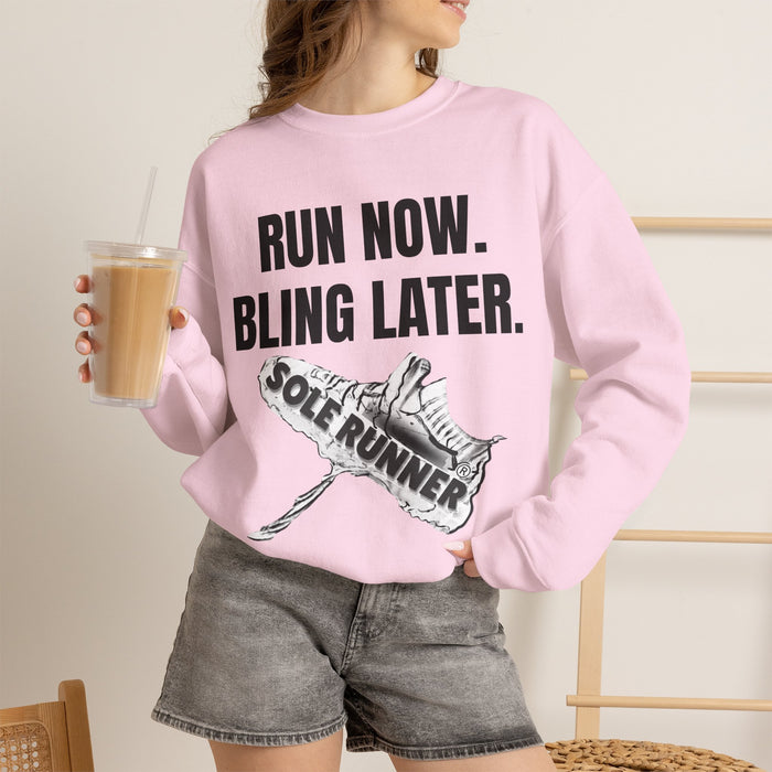 Run Now Bling Later: Unisex Heavy Blend™ Crewneck Sweatshirt