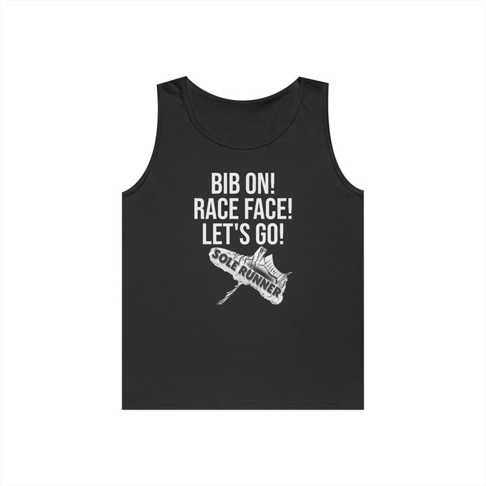 Bib On! Race Face! Let's Go!: Unisex Heavy Cotton Tank Top
