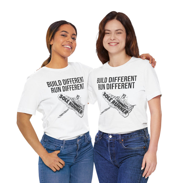 Built Different. Runs Different: Unisex Jersey Short Sleeve Tee