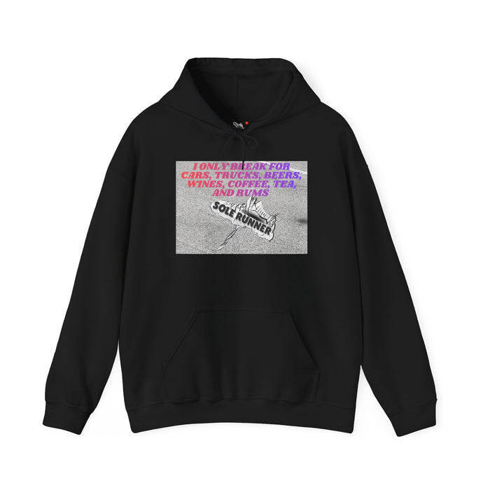 I Only Break For Cars, Trucks, Beers, Wines, Coffee, Tea, and Rums: Unisex Heavy Blend™ Hooded Sweatshirt