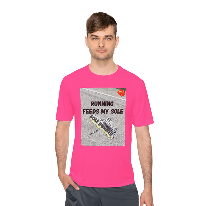 Running Feeds My Sole-Whimsical Moisture Wicking Unisex T-Shirt For Runners