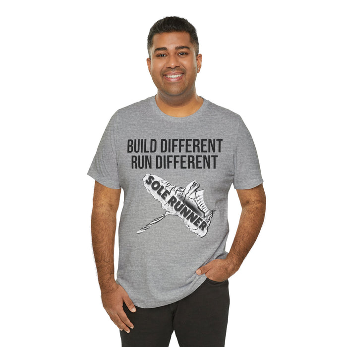Built Different. Runs Different: Unisex Jersey Short Sleeve Tee