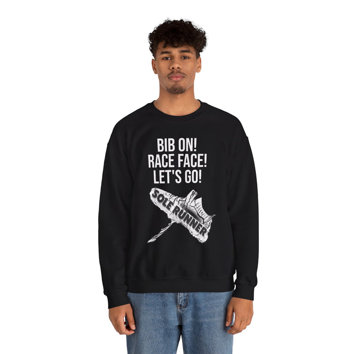Bib On! Race Face! Let's Go!: Unisex Heavy Blend™ Crewneck Sweatshirt