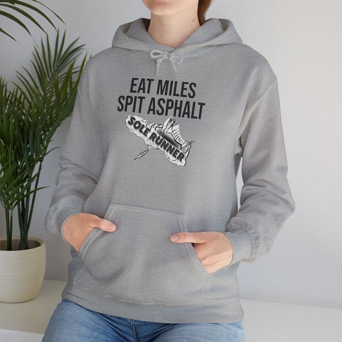 Eat Miles. Spit Ass-Phalt: Unisex Heavy Blend™ Hooded Sweatshirt