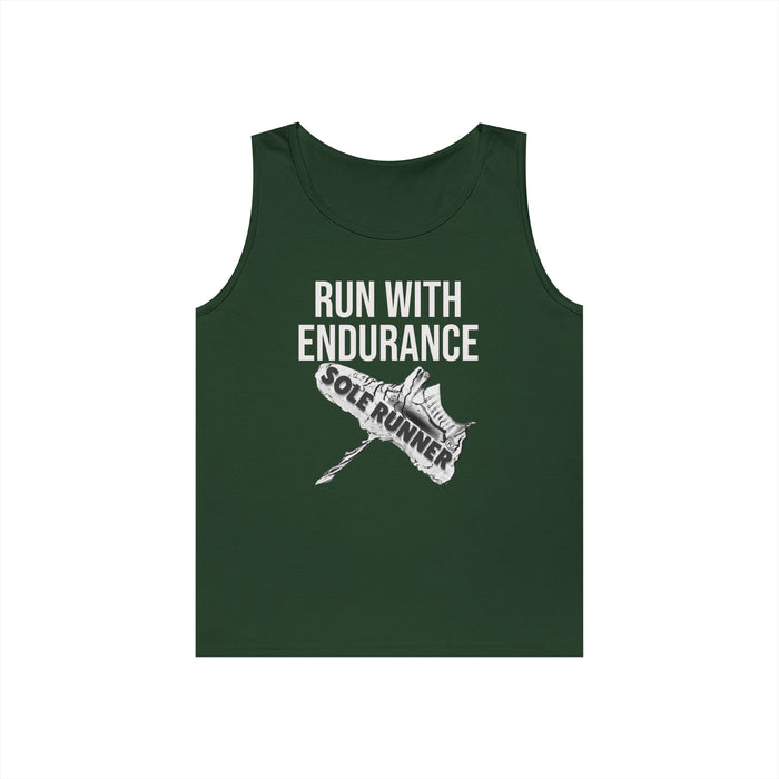 Run With Endurance: Unisex Heavy Cotton Tank Top