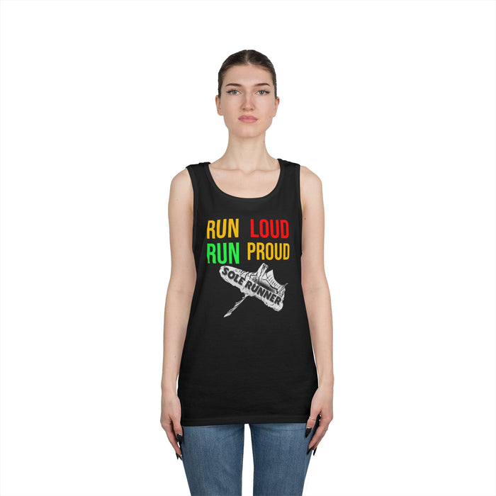 Run Loud Run Proud: Unisex Heavy Cotton Tank Top
