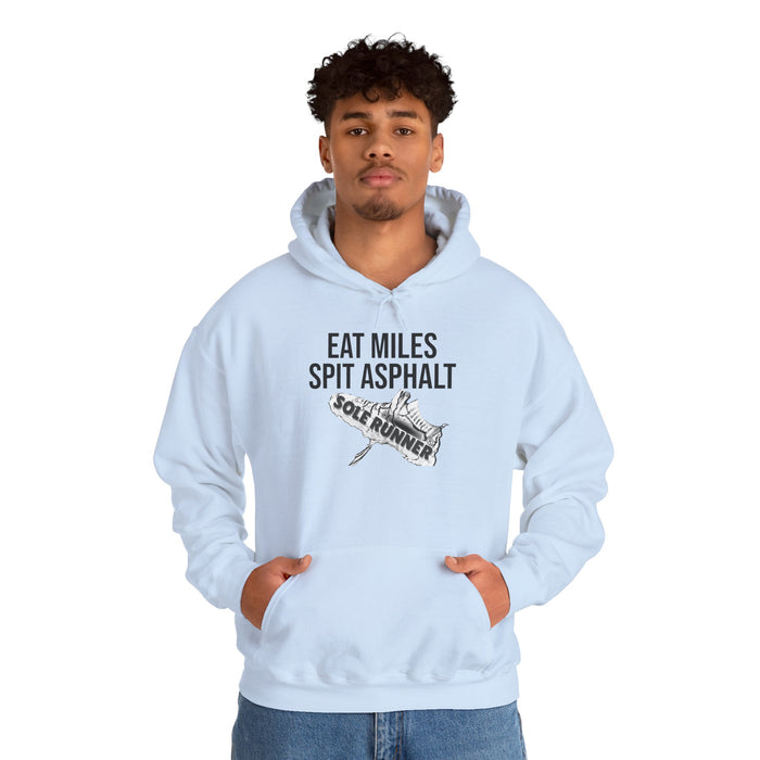 Eat Miles. Spit Ass-Phalt: Unisex Heavy Blend™ Hooded Sweatshirt