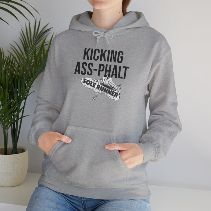 Kicking Ass-Phalt: Unisex Heavy Blend™ Hooded Sweatshirt