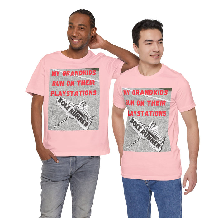 My Grandkids Run On Their Playstations: Unisex Jersey Short Sleeve Tee
