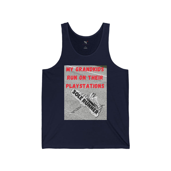 My Grandkids Run On Their Playstations: Unisex Jersey Tank