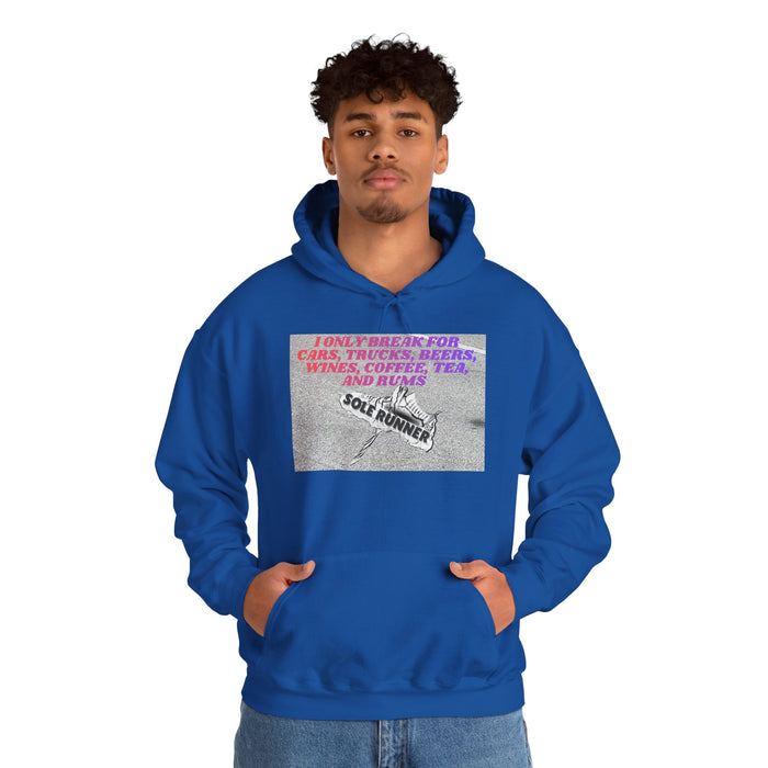 I Only Break For Cars, Trucks, Beers, Wines, Coffee, Tea, and Rums: Unisex Heavy Blend™ Hooded Sweatshirt