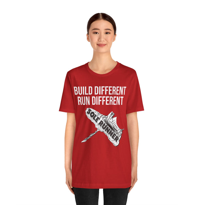 Built Different. Runs Different: Unisex Jersey Short Sleeve Tee