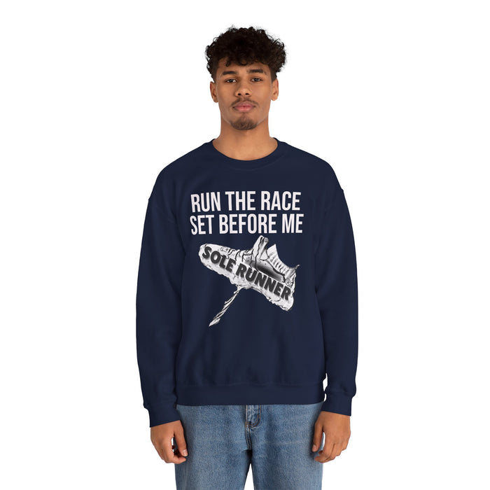 Run The Race Set Before Me: Unisex Heavy Blend™ Crewneck Sweatshirt
