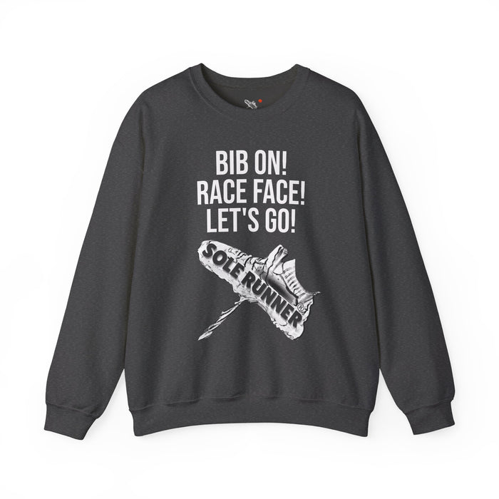 Bib On! Race Face! Let's Go!: Unisex Heavy Blend™ Crewneck Sweatshirt