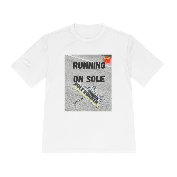 Running On Sole-Whimsical Moisture Wicking Unisex T-Shirt.