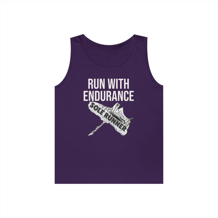 Run With Endurance: Unisex Heavy Cotton Tank Top