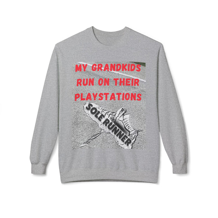My Grandkids Run On Their Playstations: Unisex Midweight Softstyle Fleece Crewneck Sweatshirt