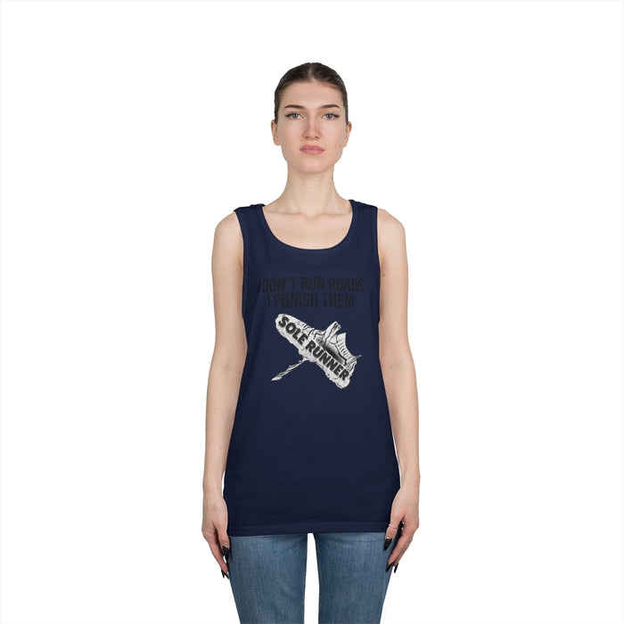 I Don't Run Roads. I Punish Them: Unisex Heavy Cotton Tank Top