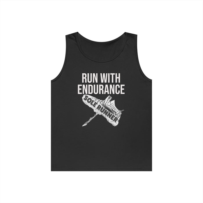 Run With Endurance: Unisex Heavy Cotton Tank Top
