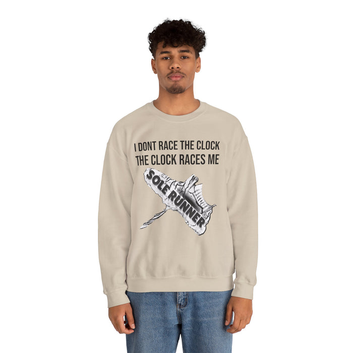 I Don't Race The Clock. The Clock Races Me: Unisex Heavy Blend™ Crewneck Sweatshirt