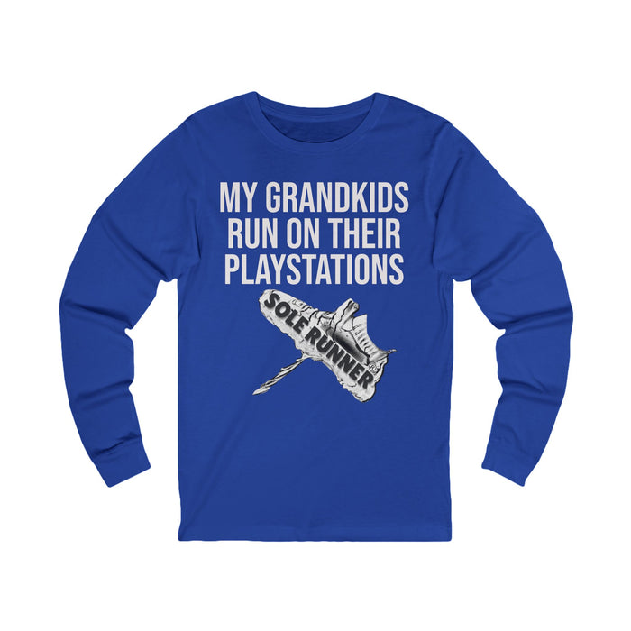 My Grandkids Run On Their PlayStations: Unisex Jersey Long Sleeve Tee