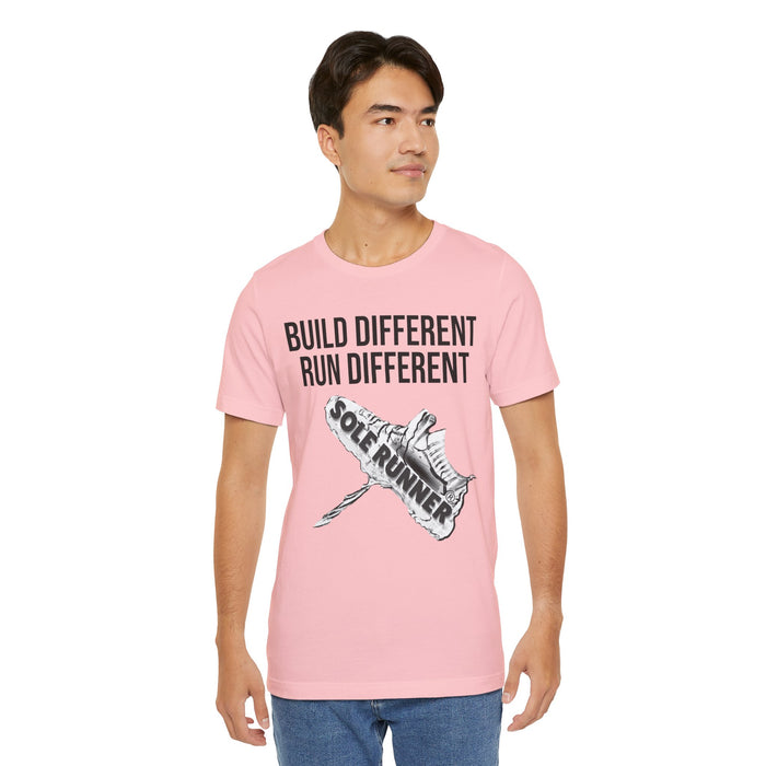 Built Different. Runs Different: Unisex Jersey Short Sleeve Tee